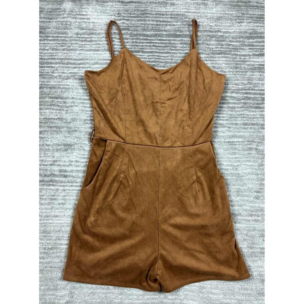 American Rag‎ Cie Romper Juniors 9 Brown Sleeveless Faux Suede Polyester Blend